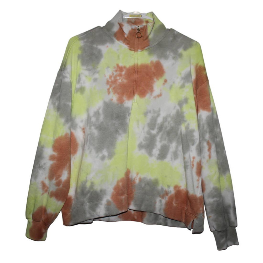Women's Lou & Grey Tie Dye Pull Over Half Zip Long Sleeve Sweatshirt Size Medium
